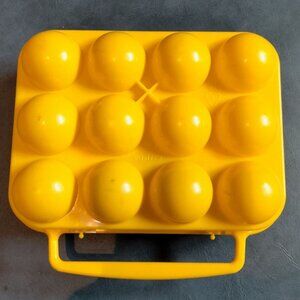 Camping Egg Holder Yellow Plastic Dozen Backpacking